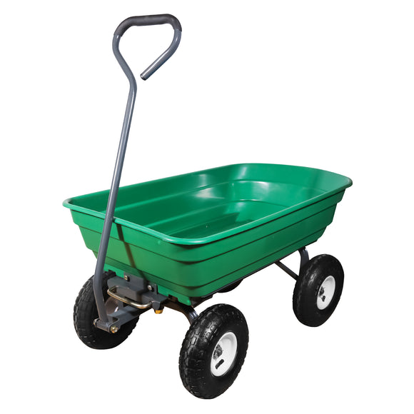 AAIN 600 Lbs Poly Garden Dump Cart,Camping Beach Wagon with 180° Rotating Handle and 10