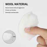 6 Pcs 3 Inch Wool Polishing Buffing Pad Polishing Buffing Wheel for Drill Buffer Attachment with M14 Drill Adapter