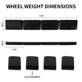 Aain 1oz, Black, Adhesive Stick on Wheel Weights, EasyPeel Type. Cars, Trucks, SUVs, Motorcycles, Low Profile, 36 Strips/Box,144pcs