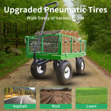 AAIN 400 lbs Heavy-Duty Garden Cart,10 Inch Wheels and 180° Rotating Handle, Dual-Wheel Home Utility Yard Wheelbarrow, All-Terrain Transport for Yard Work, Landscaping, and Hauling, Green