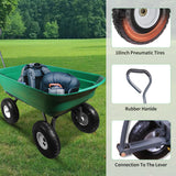 Aain Heavy Duty 600 lbs Capacity 4 Cubic Feet Steel Construction Garden Wheelbarrow,Dual-Wheel Garden Cart for Various Outdoor Tasks