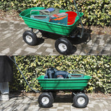 Aain Heavy Duty 600 lbs Capacity 4 Cubic Feet Steel Construction Garden Wheelbarrow,Dual-Wheel Garden Cart for Various Outdoor Tasks