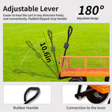 AAIN 800 lbs Metal Garden Cart, Heavy Duty Garden Wagon with Removable Steel Mesh Sides, Utility Yard Carts with 180° Rotating Handle with 10 inch Wheels, 4cu.ft Load Capacity Outdoor Wagons