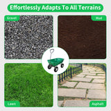 Aain Heavy Duty 600 lbs Capacity 4 Cubic Feet Steel Construction Garden Wheelbarrow,Dual-Wheel Garden Cart for Various Outdoor Tasks