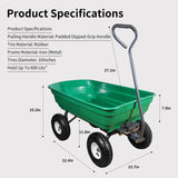 Aain Heavy Duty 600 lbs Capacity 4 Cubic Feet Steel Construction Garden Wheelbarrow,Dual-Wheel Garden Cart for Various Outdoor Tasks
