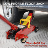Aain  2-Ton Hydraulic Floor Jack - Heavy Duty Car Lift with Safety Release Valve, Large Saddle, and Stable Design for Automotive Maintenance and Tire Changes.