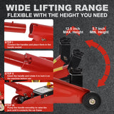 Aain  2-Ton Hydraulic Floor Jack - Heavy Duty Car Lift with Safety Release Valve, Large Saddle, and Stable Design for Automotive Maintenance and Tire Changes.
