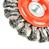 60 piece 4 Inch Twist Knotted Wire Wheel Brush, Twist Wire Wheel for Grinders, 5/8"-11 UNC