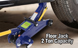 Heavy Duty 2-Ton Hydraulic Low Profile Floor Jack - 4000 lb Capacity, 5-1/8" to 13" Lift Range, Car Service Trolley Jack for Auto Repair (Blue )