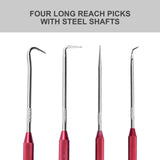 Aain 2 PCs Specialty Precision Pick and Hook Set, Car Auto Oil Seal/O-Ring Seal Gasket Pick Mini Precision Hooks Puller Remover - Hooked Pick Tool