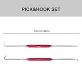 Aain 2 PCs Specialty Precision Pick and Hook Set, Car Auto Oil Seal/O-Ring Seal Gasket Pick Mini Precision Hooks Puller Remover - Hooked Pick Tool