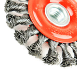 8pack 4 Inch Twist Knotted Wire Wheel Brush, Twist Wire Wheel for Grinders, 5/8"-11 UNC