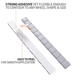 2 pack AA022 1/4oz Adhesive Stick On Wheel Weights, 48Strips/Box, Gray
