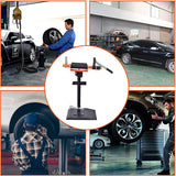 Aain Portable Manual Tire Spreader Tool, Motorcycle Tire Changer with Attached Tool Tray, Tilting Swivel