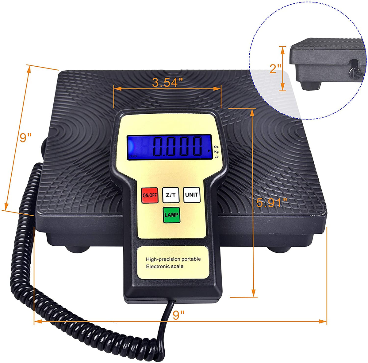 Aain LX36575 High Precision Electronic Refrigerant Charging Scale, Digital  HVAC 220 lbs.