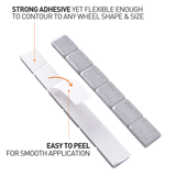 Aain 2 Boxes 1/2oz, 0.5oz, Grey, Adhesive Stick on Wheel Weights, EasyPeel Type, Ultra Slim Low Profile Wheel Weights for Cars, Trucks, SUVs, Motorcycles. 144oz/Box, 576pcs