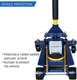 3 Ton Heavy Duty Floor Jack, Ultra Low Profile Car Jack Stand Steel Hydraulic Service Jack with Rapid Pump Quick Lift (Fits SUVs and Extended Height Trucks Jacks)