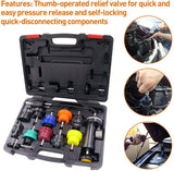 ET105V 16 PCS Universal Radiator Pressure Tester, Vacuum Type Cooling System Kit for Universal Vehicles,Made in Taiwan