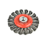 Aain AA019 2 Pack Steel Wire Wheel Brush Knotted Wire Brush 4 inch for Cleaning Rust, Stripping and Abrasive, for Drill Attachment