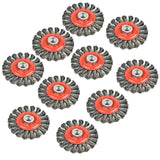 10piece  4 Inch Twist Knotted Wire Wheel Brush, Twist Wire Wheel for Grinders, 5/8"-11 UNC