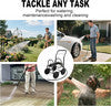 AAIN AA110 Garden Hose Reel Cart, Heavy Duty Metal Hose Reel Holds Up to 300 ft of 5/8" Hose, 4 Wheel Garden Hose Cart for Outdoor Yard Lawn Farm