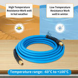 Aain 1/4" PVC Outdoor Garden Hose for Lawns, Boat Hose, Flexible and Durable,No Leaking, GHT Fitting for Household (25FT, Blue) AA068