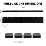 AA062 1/4oz, 0.25oz, Black, Adhesive Stick on Wheel Weights, EasyPeel Type for Cars, Trucks, SUVs, Motorcycles, Low Profile, 72oz/Box, U.S Quality, (288pcs) AA062