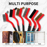 6Pcs - Nylon/Brass/Stainless Steel Bristles Curved Scratch Brush for Rust, Dirt & Paint Scrubbing with Deep Cleaning