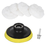 6 Pcs 3 Inch Wool Polishing Buffing Pad Polishing Buffing Wheel for Drill Buffer Attachment with M14 Drill Adapter
