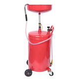 AA055 18 Gallon Portable Waste Oil Drain, Air Operated Industrial Fluid Drain Tank With Wheel, Adjustable Funnel Heigh