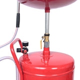 AA055 18 Gallon Portable Waste Oil Drain, Air Operated Industrial Fluid Drain Tank With Wheel, Adjustable Funnel Heigh