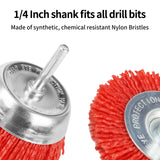 5 Pack Nylon Filament Abrasive Wire Brush Wheel & Cup Brush Set with 1/4 Inch Hex Shank