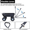 AA0782 Heavy Duty Garden Cart with 10" Pneumatic Plastic Tires, 600LB Capacity, 180° Rotating Handle & Quick Release System, Black 4 Cu.Ft Poly Dump Wagon for Yard, Outdoor, Beach, Home