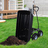 AA0782 Heavy Duty Garden Cart with 10" Pneumatic Plastic Tires, 600LB Capacity, 180° Rotating Handle & Quick Release System, Black 4 Cu.Ft Poly Dump Wagon for Yard, Outdoor, Beach, Home