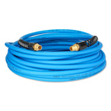 AA080 Hybrid Air Hose 1/4-Inch by 100-Feet 280 PSI, Lightweight, Kink Resistant, All-Weather Flexibility with 1/4-Inch MNPT Fittings, Bend Restrictors, Blue