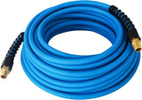 EXTREMELY FLEXIBLE Extreme all-weather flexibility (-76°F to +212°F))  Aain 1/4 air hose is very good cold weather flexibility and coils easily for storage