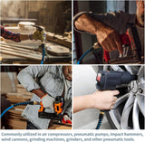 EXTREMELY FLEXIBLE Extreme all-weather flexibility (-76°F to +212°F))  Aain 1/4 air hose is very good cold weather flexibility and coils easily for storage