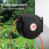 Aain Retractable Garden Hose Reel,1/2 inch × 66 ft, Heavy Duty Garden Water Hose Reel,Any Length Lock,Slow Return System,Wall Mounted,and 180°Swivel Bracket for Garden and Outdoor use.(Orange）