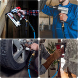 A A IN Air Hose 1/4 in x 25 ft Rubber Air Compressor Hose with Lightweight, Kink Resistant, Flexible, All-Weather Air Tool Hoses 300 PSI Air Tools Hose for Roofing and Furniture Jobs