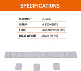 AAIN 576-Piece 0.25oz Adhesive Wheel Weights, Low-Profile & Easy-Peel - 9lbs/Box (48 Strips) for Cars/Trucks/SUVs/Motorcycles, Gray