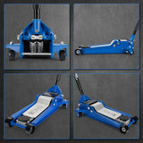 Aain Hydraulic Low Profile Service/Floor Jack with Dual Piston Quick Lift Pump, 4 Ton (8,000 lb) Capacity, Blue