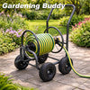 AAIN AA110 Garden Hose Reel Cart, Heavy Duty Metal Hose Reel Holds Up to 300 ft of 5/8" Hose, 4 Wheel Garden Hose Cart for Outdoor Yard Lawn Farm