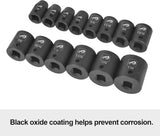 AAIN | 2 Packs | 1/2 Inch Drive Shallow Impact Socket Set, Cr-V Steel, 6-Point | 14-Piece Set | SAE 3/8" To 1-1/4"