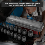 AAIN | 2 Packs | 1/2 Inch Drive Shallow Impact Socket Set, Cr-V Steel, 6-Point | 14-Piece Set | SAE 3/8" To 1-1/4"