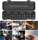 AAIN | 2 Packs | 1/2 Inch Drive Shallow Impact Socket Set, Cr-V Steel, 6-Point | 14-Piece Set | SAE 3/8" To 1-1/4"