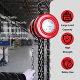 AAIN Chain Hoist ton, Manual Chain Hoist Accurate and Safe Operation, high-Quality Alloy Steel, feet Chain Length, Suitable for Industrial use, Chain, Chain Link, Electric Chain Hoist. (3T3M/10FT)