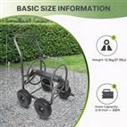 AAIN AA110 Garden Hose Reel Cart, Heavy Duty Metal Hose Reel Holds Up to 300 ft of 5/8" Hose, 4 Wheel Garden Hose Cart for Outdoor Yard Lawn Farm
