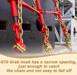 AAIN Ei022A2 Transport Binder Chain 2 Pack 5/16IN * 10FT | 4,900 LBS Working Load Capacity| G80 Tow Chain with G70 Grab Hooks |Heavy Duty for Transporting, Towing, Tie Down Binding