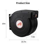 Aain Retractable Garden Hose Reel,1/2 inch × 66 ft, Heavy Duty Garden Water Hose Reel,Any Length Lock,Slow Return System,Wall Mounted,and 180°Swivel Bracket for Garden and Outdoor use.(Orange）