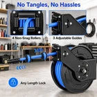 AAIN Retractable Air Hose Reel With 1/2" Inch x 50' Ft, Heavy Duty Steel Hose Reels, Auto Rewind Pneumatic,Industrial Grade Rubber Hose Wall Mount, PN040